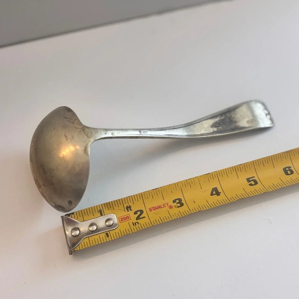 Antique RC‎ Co Silver Plated Soup Ladle Serving Spoon Ornate Handle